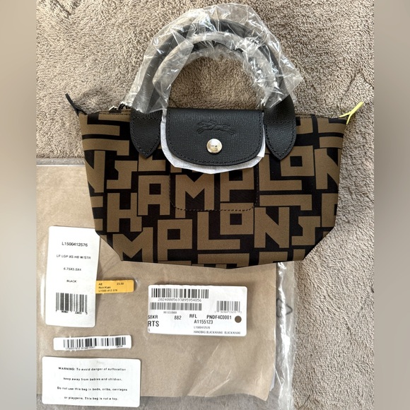 ❌SOLD❌LONGCHAMP Mini Logo Top Handle Crossbody Bag - Picture 7 of 11